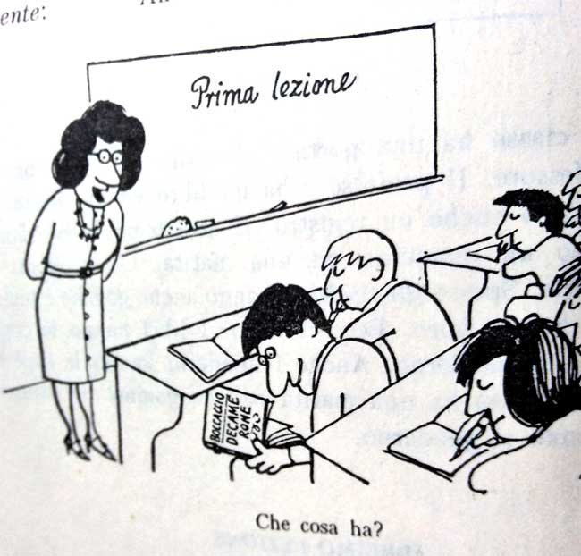 Итальянский учитель на уроке